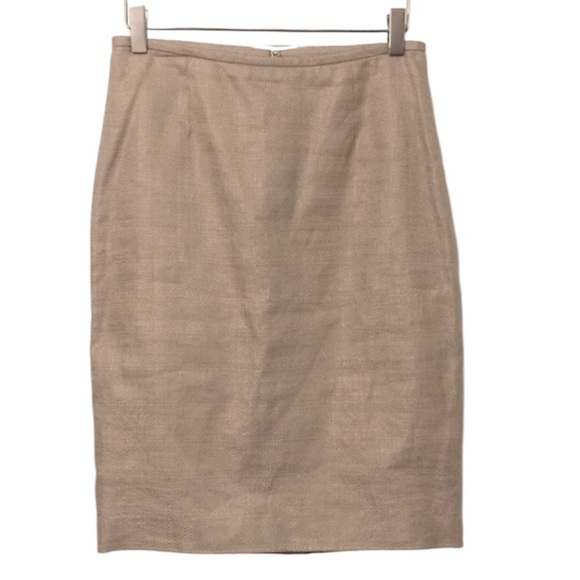 Calvin Klein Dresses & Skirts - Calvin Klein Linen Blend Tan Beige Tailored Pencil Skirt Sz S